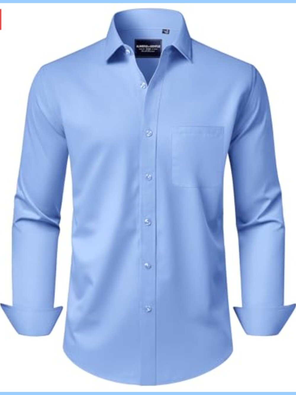 Men's Wrinkle-Free Stretch Dress Shirt, Long Sleeve, Solid, Spread Collar,